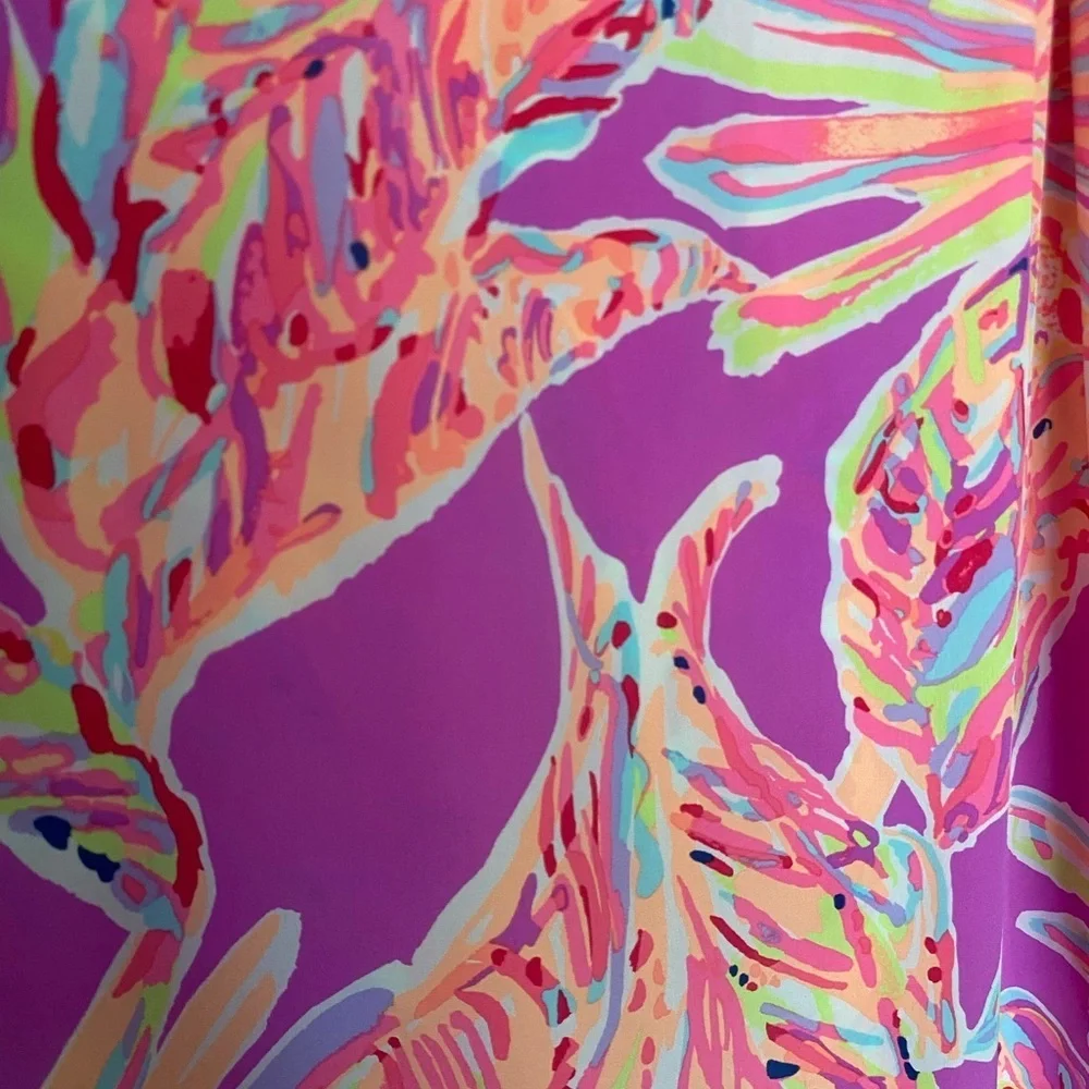 LILLY PULITZER 100% Silk Lachelle Bright Midi Dress Size XS